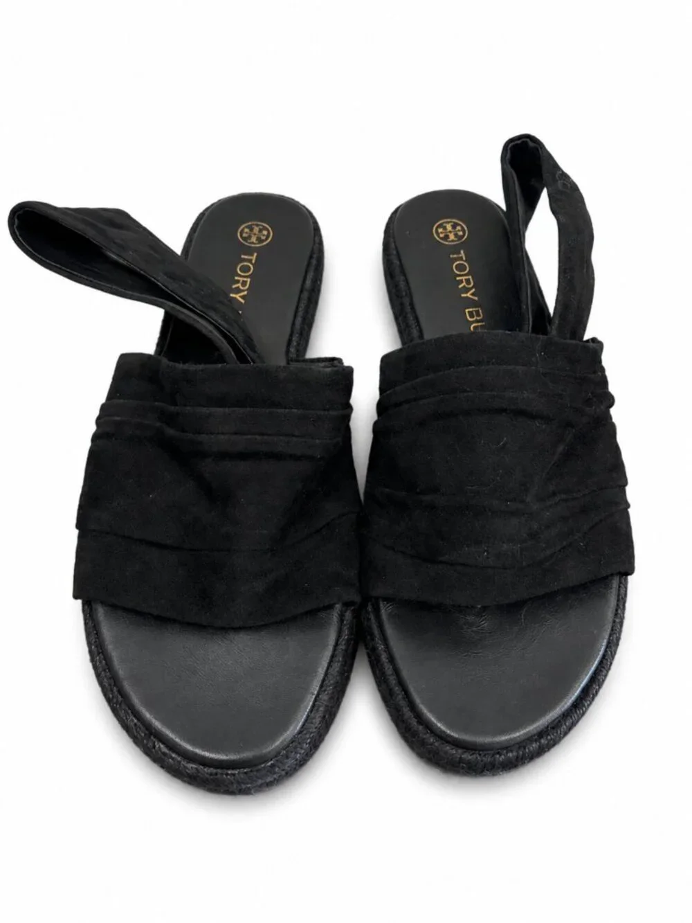 Tory Burch Womens Suede Slingback Espadrille Size 7 Black